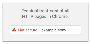 Google Chrome not secure website page warning