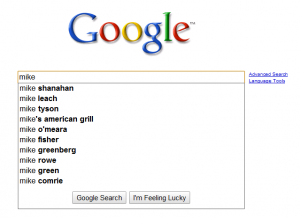 Google search suggest display