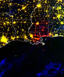 NOAA image showing power.  Red means outage.