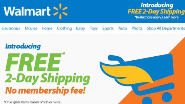 Walmart 2 day shipping offer